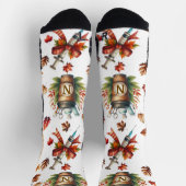 White Monogram Nurse Autumn Essentials Crew Socks ソックス (上部)