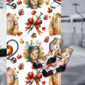 White Monogram Nurse Autumn Essentials Crew Socks ソックス