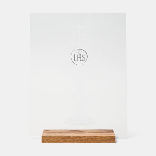 white monstrance design catholic home decor アクリルサイン (正面)