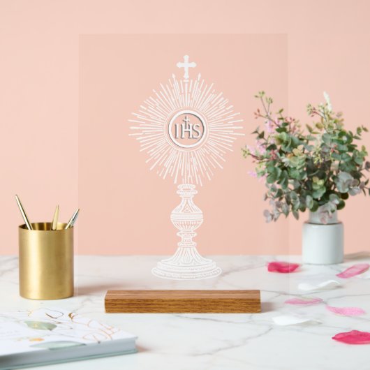white monstrance design catholic home decor アクリルサイン (ウェディング)