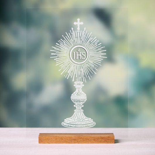 white monstrance design catholic home decor アクリルサイン (ニュートラル)