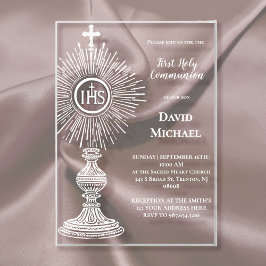 white monstrance design | First Holy Communion アクリル招待状