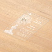 white monstrance design | First Holy Communion アクリル招待状 (レイダウン)