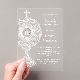 white monstrance | First Holy Communion アクリル招待状