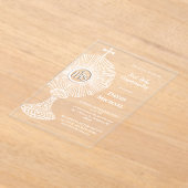 white monstrance | First Holy Communion アクリル招待状 (レイダウン)