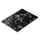 White moody flowers on dark background ノートブック (左側)