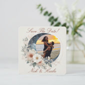 White Moonflower Save The Date Photo Announcement 招待状 (スタンド正面)