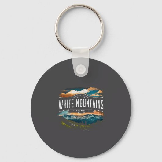 White Mountains New Hampshire Hiking Outdoors Vint キーホルダー (正面)