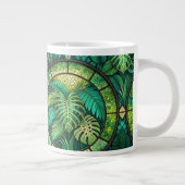 White mug featuring a vibrant, intricate pattern  ジャンボコーヒーマグカップ (右)