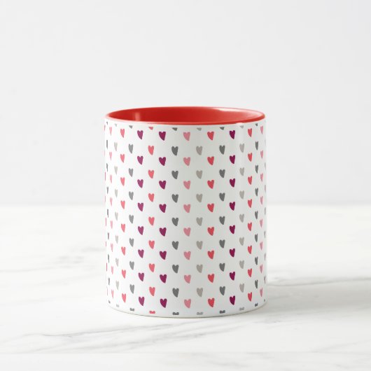 White Mug – Mixed Small Hearts マグカップ (中央)