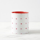 White Mug – Red & Hollow Hearts マグカップ (中央)