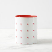  White Mug – Small Red Hearts with Filled Centers マグカップ (中央)