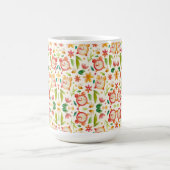 White mug with a colorful floral pattern コーヒーマグカップ (中央)