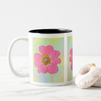 White Mug With Flowers ツートーンマグカップ