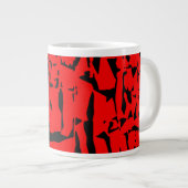 White Mug with Hand made red Design ジャンボコーヒーマグカップ (正面右)