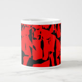 White Mug with Hand made red Design ジャンボコーヒーマグカップ (正面)