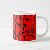 White Mug with Hand made red Design ジャンボコーヒーマグカップ (右)