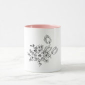 White Mug with Handmade Design マグカップ (中央)