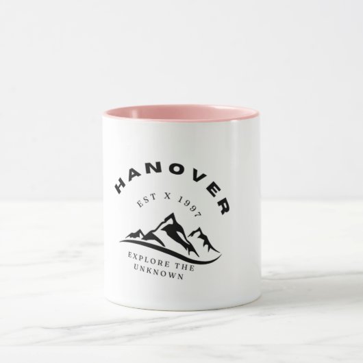 White Mug with Mountain Design マグカップ (中央)