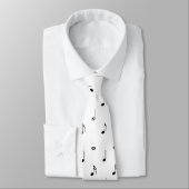 White Music Note Dots Tie ネクタイ (タイ)