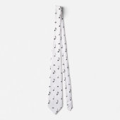 White Music Note Dots Tie ネクタイ (正面)