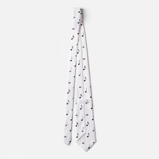 White Music Note Dots Tie ネクタイ (裏面)