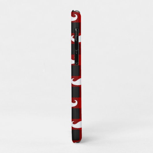 White Mustache Buffalo Plaid Black and Red  Case-Mate iPhoneケース (裏面/左)