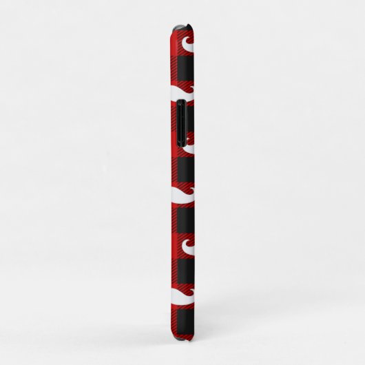 White Mustache Buffalo Plaid Black and Red  Case-Mate iPhoneケース (裏面/右)