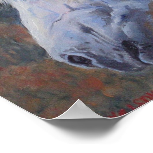 White Mustang Fine Art Print ポスター (角)