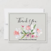 White Narcissus Floral Wedding サンキューカード (正面)