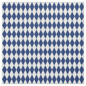 White & Navy Blue Harlequin Diamonds ファブリック (見本)