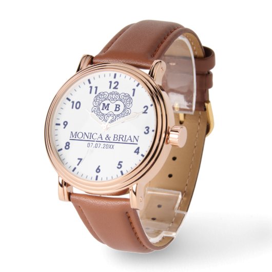 White navy blue Monogram 腕時計 (傾斜)