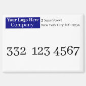 White Navy Company Logo Text Promotional Business マグネット (正面)