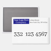 White Navy Company Logo Text Promotional Business マグネット (正面/裏面)