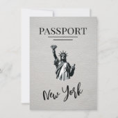 White New York City Passport日付の保存 セーブザデート (正面)