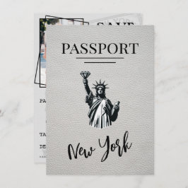 White New York City Passport日付の保存 セーブザデート