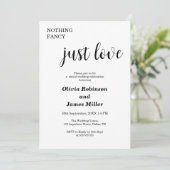 White Nothing Fancy Just Love Casual Wedding  招待状 (スタンド正面)