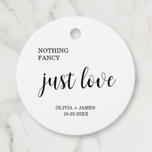 White Nothing Fancy Just Love Wedding   フェイバータグ (正面)