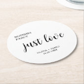 White Nothing Fancy Just Love Wedding   ラウンドペーパーコースター (アングル)