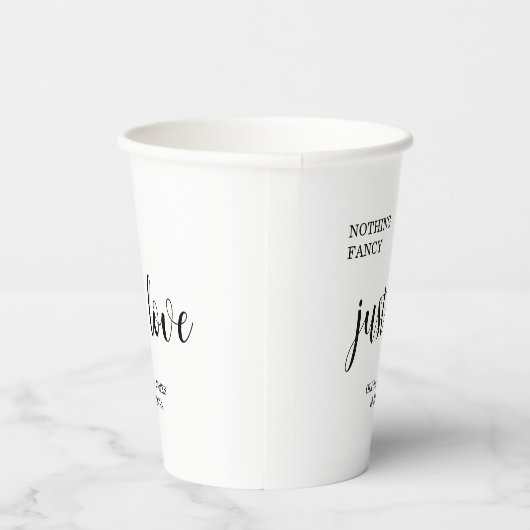 White Nothing Fancy Just Love Wedding  紙コップ (右)