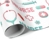 White Nurse Life Seamless Pattern (1) ラッピングペーパー (ロールコーナー)
