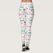 White Nurse Life Seamless Pattern (1) レギンス (裏面)