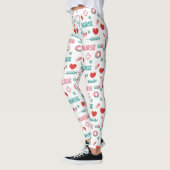 White Nurse Life Seamless Pattern (1) レギンス (左)