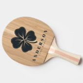 White Oak Wood Four Leaf Clover with Name 卓球ラケット (横)