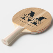 White Oak Wood Monogram & Name Overlay 卓球ラケット (正面アングル)