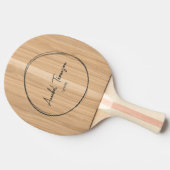 White Oak Wood Name in Drawn Circle  卓球ラケット (横)