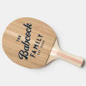 White oak Wood Retro Family Name & Year 卓球ラケット (横)