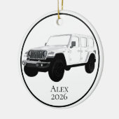 White Off-Road Utility Vehicle 7 slot grille セラミックオーナメント (左)