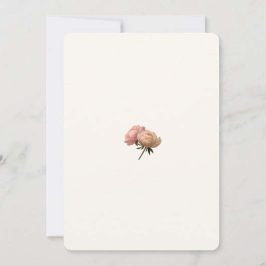 White & Olive | Blush Rose Wedding Invitation 招待状 (裏面)