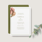 White & Olive | Blush Rose Wedding Invitation 招待状
